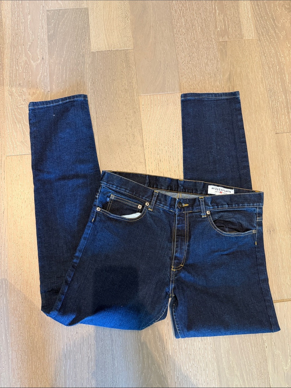 Mizzen + Main Dark Blue Men’s Slim Straight Jeans